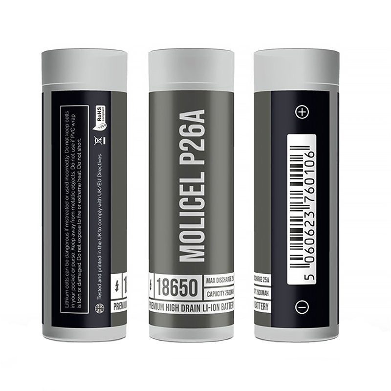 Molicel P26A 18650 Battery in Case