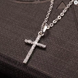 Jesus Cross Pendant Necklace Jewelry For Men Or Women Silver